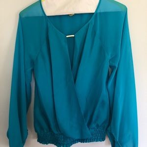 Teal Blue Marciano Blouse